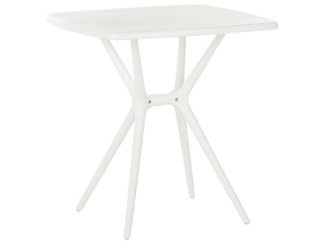 Garden Bistro Table White Plastic 70 x 70 cm Outdoor Dining Table Weatherproof Beliani