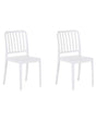 Set of 2 Garden Chairs White Plastic Stackable Lightweight Indoor Outdoor Weather Resistant  Beliani