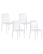 Set of 4 Garden Chairs White Plastic Stackable Lightweight Indoor Outdoor Weather Resistant  Beliani