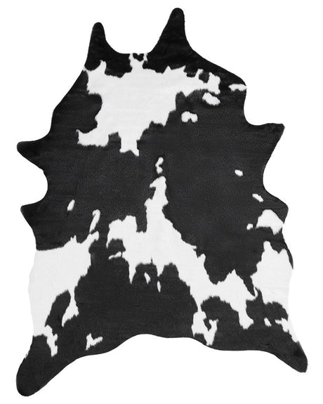 Area Rug Black and White Faux Cowhide Leather 130 x 170 cm Irregular Modern Rustic Beliani