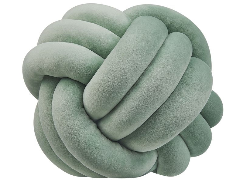 Decorative Cushion Green Velvet Knot Pillow 30 x 30 cm Decor Accessories Beliani