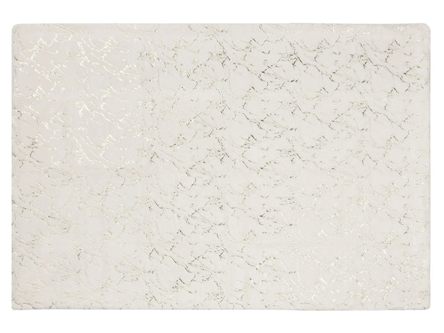Blanket Off-White Polyester 130 x 180 cm Bedspread Throw Golden Marble Pattern Living Room Bedroom Beliani