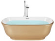 Freestanding Bath Gold Sanitary Acrylic Oval Single 170 x 77 cm Modern Design Beliani