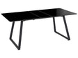 Extending Dining Table Black Metal Legs 150/180 x 90 cm Traditional Mechanism Modern Design Beliani