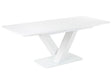 Extending Dining Table White Glass Top MDF 160/200 x 90 cm Modern Design Rectangular  Beliani