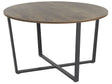 Coffee Table Dark Wood with Black MDF Top Metal Legs  80 cm Industrial Round Living Room Beliani