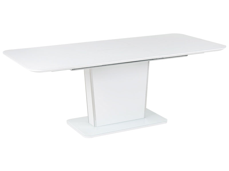 Extending Dining Table White Glass Top MDF 160/200 x 90 cm Modern Design Rectangular  Beliani