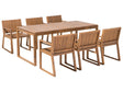 Garden Dining Set Light Acacia Wood Table 6 Chairs Rustic Style Beliani