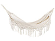 Garden Hammock Beige Cotton and Polyester Swing Seat Indoor Outdoor Boho Style Beliani