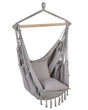 Hanging Hammock Chair Light Grey Cotton and Polyester Swing Seat Indoor Outdoor Boho Style Beliani