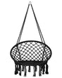 Hanging Chair Black Macrame Plaited Seat Indoor Swing Chair Boho Style Beliani