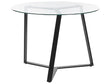 Dining Table Black Metal Legs Round Tempered Glass Top ø 100 cm Capacity 4 People Modern Design Beliani