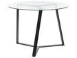 Dining Table Black Metal Legs Round Tempered Glass Top  100 cm Capacity 4 People Modern Design Beliani