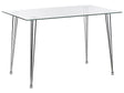 Dining Table Silver Tempered Glass Top Rectangular 120 x 70 cm 4 Person Capacity Modern Design Beliani