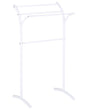 Towel Stand White Steel Powder Coated 3 Rails Standing Towel Rack Modern Bathroom Accessories Beliani