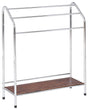 Towel Stand Silver Steel Glossy Dark Pine Wood Shelf 3 Rails Standing Towel Rack Modern Bathroom Accessories Beliani