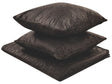 Bedspread and Cushions Set Brown Polyester Fabric 160 x 220 cm Embossed Pattern Decorative Throw Bedding Classic Design Bedroom Beliani