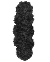 Faux Sheepskin Black Acrylic 60 x 180 cm Glam Fur Fluffy Bedroom Living Room Beliani
