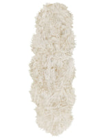 Faux Sheepskin Beige Acrylic 60 x 180 cm Glam Fur Fluffy Bedroom Living Room Beliani