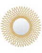 Wall Mirror Natural Rattan 60 cm Boho Sun Shape Round Mounting Hooks Openwork Living Room Bedroom Beliani
