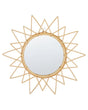 Wall Mirror Natural Rattan Frame ø 61 cm Modern Sunburst Design Hanging Living Room Decoration Beliani