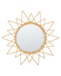 Wall Mirror Natural Rattan Frame  61 cm Modern Sunburst Design Hanging Living Room Decoration Beliani