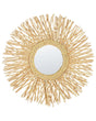 Wall Mirror Natural Rattan Frame  60 cm Modern Sunburst Braid Design Hanging Living Room Decoration Beliani