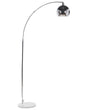 Floor Lamp Silver Metal 210 cm Modern Round Adjustable Dome Lampshade Glossy Living Room Beliani