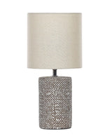 Table Lamp Brown Ceramic Base Fabric Lampshade Bedside Light Home Decoration  Beliani