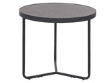 Coffee Table Concrete Effect with Black Metal Legs Round Small 50 x 50 x 42 cm Living Room Furniture Beliani