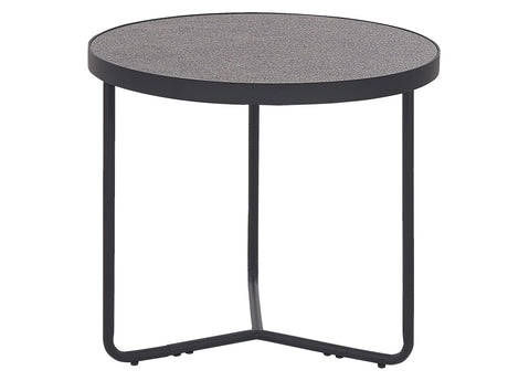 Coffee Table Concrete Effect with Black Metal Legs Round Small 50 x 50 x 42 cm Living Room Furniture Beliani