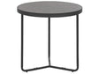 Coffee Table Concrete Effect with Black Metal Legs Round Medium 50 x 50 x 50 cm Living Room Furniture Beliani