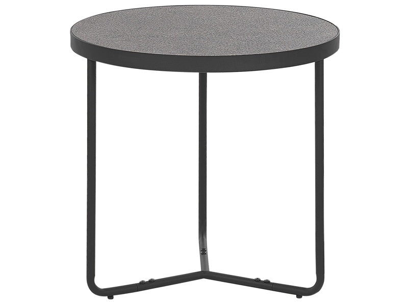 Coffee Table Concrete Effect with Black Metal Legs Round Medium 50 x 50 x 50 cm Living Room Furniture Beliani