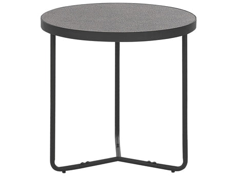 Coffee Table Concrete Effect with Black Metal Legs Round Medium 50 x 50 x 50 cm Living Room Furniture Beliani