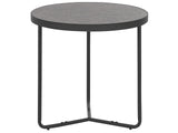 Coffee Table Concrete Effect with Black Metal Legs Round Medium 50 x 50 x 50 cm Living Room Furniture Beliani