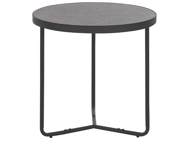 Coffee Table Concrete Effect with Black Metal Legs Round Medium 50 x 50 x 50 cm Living Room Furniture Beliani