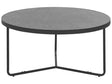 Coffee Table Concrete Effect with Black Metal Legs Round Large ø 80 cm Living Room Furniture Beliani