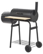 Charcoal BBQ Grill Black Steel with Lid Wheeled Cooking Grate Shelf Offset Smoker Modern Design Beliani