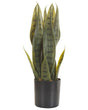 Artificial Potted Snake Plant Green and Black Synthetic Material 40 cm Decorative Indoor Accessory Beliani