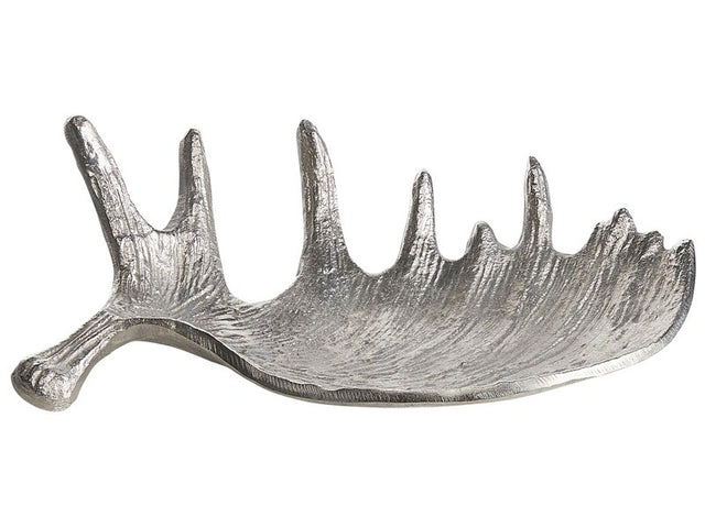 Trinket Dish Silver Metal Jewellery Ring Holder Tray Moose Antler Motif Decor Beliani