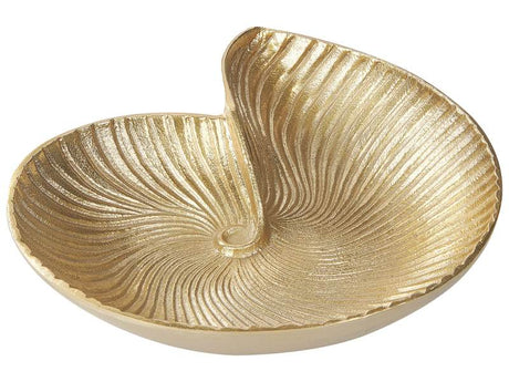 Trinket Dish Gold Metal Jewellery Ring Holder Tray Sea Shell Nautical Motif Decor Beliani