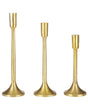 Set of 3 Candlesticks Gold Metal Glamour Handmade Dining Room Bedroom Beliani