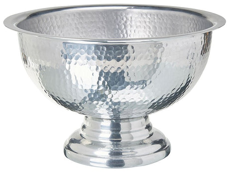 Decorative Bowl Silver Hammered Metal Glamour Handmade for Drinks Food Dining Room Beliani