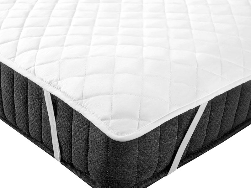 Mattress Protector White Japara Cotton Single Size 90 x 200 cm Pad Quilted Piped Edges Beliani