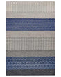 Area Rug 160 x 220 cm Blue and Grey Wool Bedroom Beliani