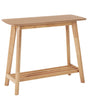 Console Table Light Wood MDF 90 x 40 cm with Shelf Traditional Design Living Room Accent Storage Furniture Beliani