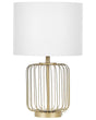 Table Lamp Metal Gold Cage Base Bedroom Lightning Bedside Table Living Room Bedroom  Beliani