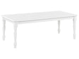 Coffee Table White MDF Rubberwood 120 x 60 cm Turned Legs Chic Vintage Design Living Room Furniture Beliani