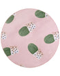 Round Rug Pink and Green Printed Cactus  120 Low Pile for Children Beliani