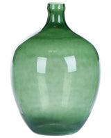 Vase Green Glass 39 cm Handmade Decorative Round Bud Shape Tabletop Home Decoration Modern Design Beliani